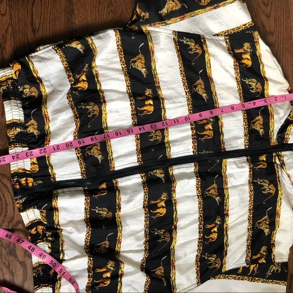 Vintage track suit size Medium SOLARE SPORTA Lion vs Tiger white black and gold - Picture 15 of 16